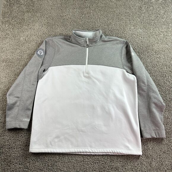 Under Armour Storm 1/4 Zip Pullover Mens L Tall White Gray Coldgear Sweatshirt - Picture 1 of 13